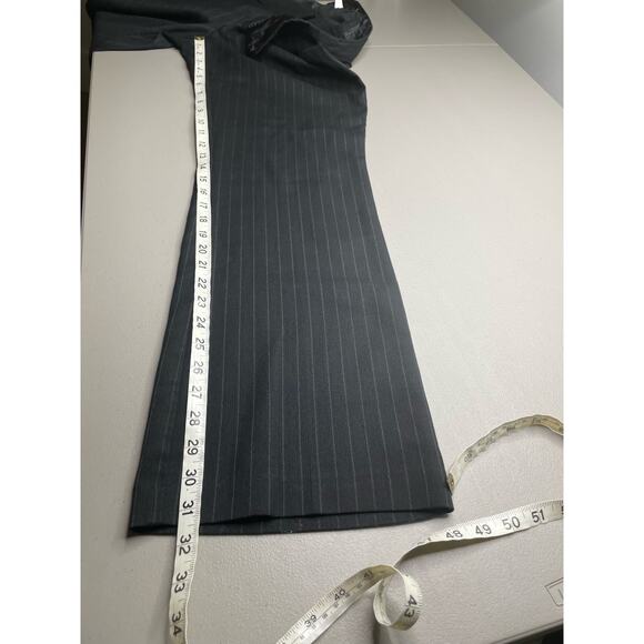 Maurices Bootcut Pants High Rise Flat Front Pinstripe Black 11 12 R Academia - Picture 13 of 14